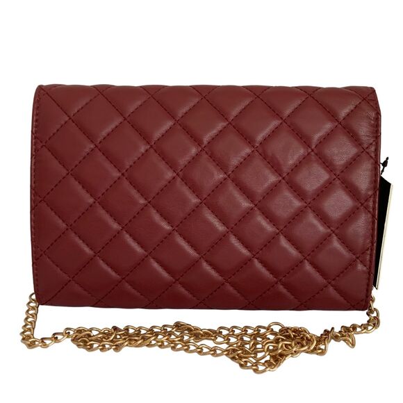 Badgley Mischka Vagan Quilted Leather Flap Crossbody with Studs and Chain Strap - Picture 6 of 11